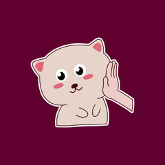 Cute cartoon cat sticker