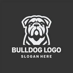 Bold Bulldog Silhouette Logo Design
