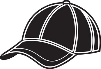 Fototapeta premium Classic Baseball Cap Silhouette Illustration