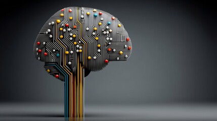 Flowchart central brain icon Lifelong Cognitive Strengths and Weaknesses vector infographic diagrammatic clean layout digital art tools