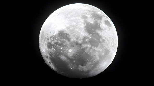 Detailed Closeup of the Moon Surface Crater Texture Night Sky