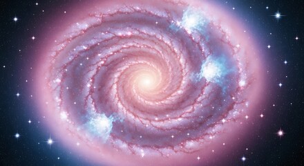 Vast Cosmic Spiral Galaxy Unfolding with Radiant Nebulae and Distant Twinkling Stars in the Endless Expanse of Deep Space