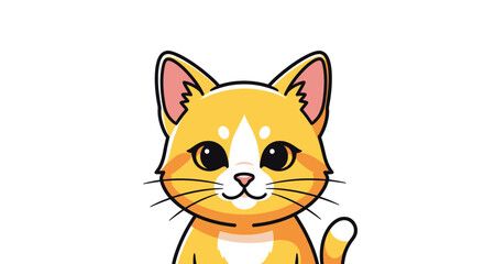 Illustration of a Cute Orange Cat in a Playful Pose, Digital Art, Cartoon Style, Whimsical Environment