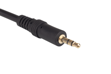 Microphone Cable and Connector Isolated on White Background