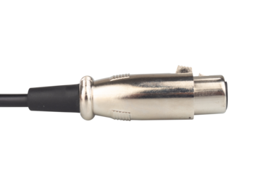 Microphone Cable and Connector Isolated on White Background