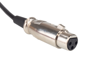 Microphone Cable and Connector Isolated on White Background