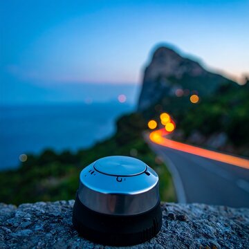 Coastal road knob at dusk