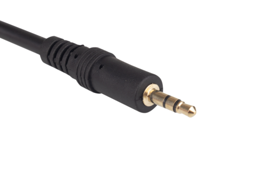 Microphone Cable and Connector Isolated on White Background