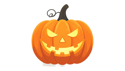 Fototapeta premium Flat vector illustration of carved Halloween pumpkin 