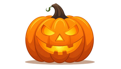 Fototapeta premium Flat vector illustration of carved Halloween pumpkin 