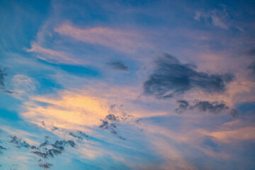 sunset clouds in blue sky