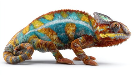 Obraz premium Colorful chameleon profile