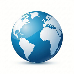Fototapeta premium Global Earth Globe World Map, Blue Planet, International, Geographic, Illustration