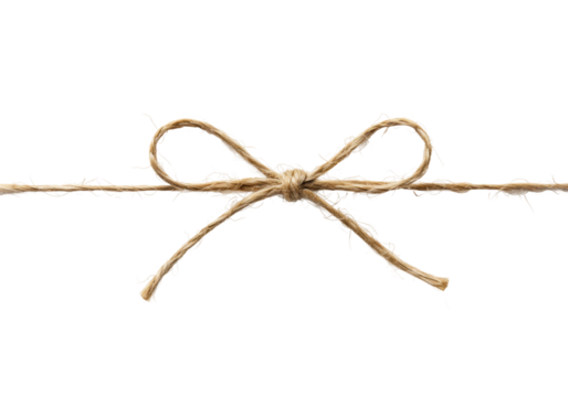 Crafting a unique bow with twine home workshop diy project creative environment viewpoint. Cut out PNG