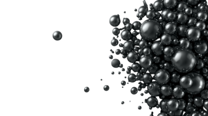 Abstract Metallic Spheres Composition Close up with Dark Background Illustration