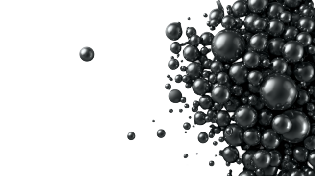 Abstract Metallic Spheres Composition Close up with Dark Background Illustration