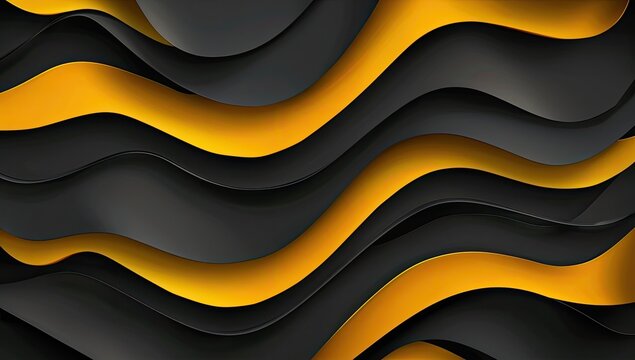Abstract black and gold wave background for design - Powered by Adobe