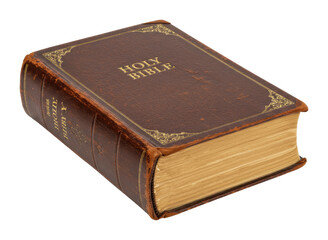 Exploring the holy bible a sacred text revealed in stunning detail library setting perspective. Cut out PNG