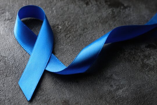 Dark Blue Colon Cancer Ribbon on Pale Blue Background - Free Stock ...