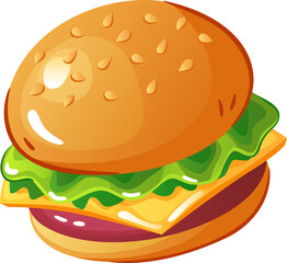 hamburger on white background