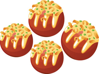 vector illustration of a set of donuts