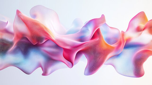 Abstract flowing colorful fabric waves.