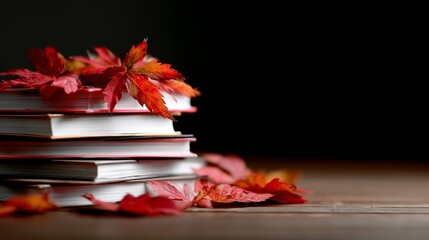 autumn reading corner with books cozy seasonal atmosphere and warmth