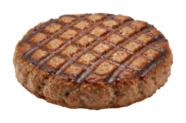 Grilling delicious vegan burger patties kitchen food indoor culinary delight. Cut out PNG