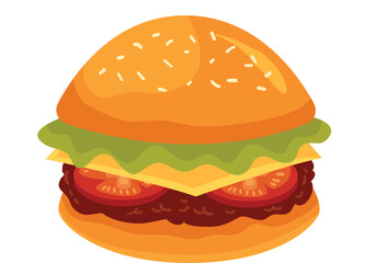 hamburger on white background