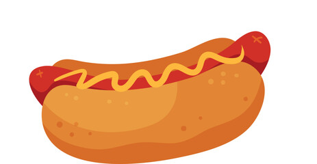 illustration of a cartoon hotdog