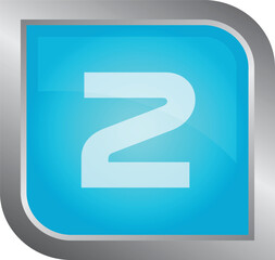 number 2 in blue