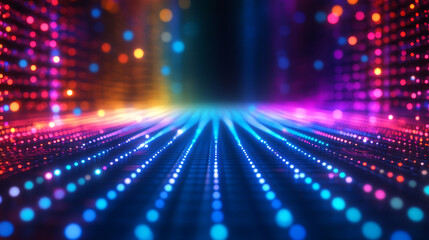 Obraz premium 3D-rendered abstract background featuring multicolored fractal light patterns
