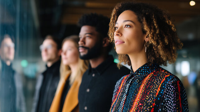 diverse professionals art gallery teamwork launch