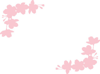 シルエットの桜のフレーム
