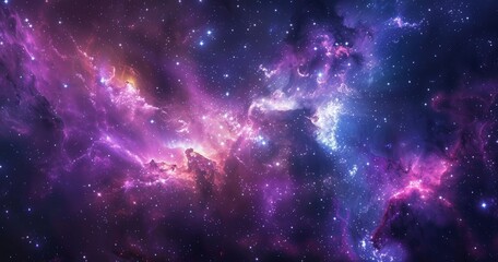 Naklejka premium Cosmic nebula tapestry of swirling colors