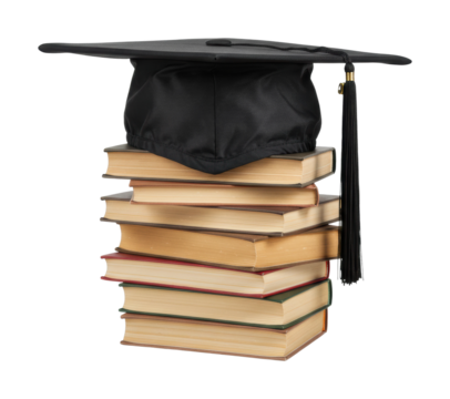 Graduation ceremony celebration university campus academic achievement educational environment inspirational viewpoint. Cut out PNG