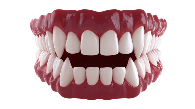 Vampire Teeth Halloween Accessory PNG Isolated