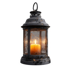 Old Rustic Halloween Lantern PNG Isolated Decoration