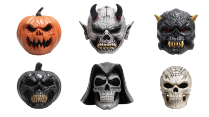 Halloween Mask Collection PNG Transparent