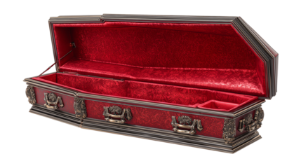 Vampire Coffin PNG Isolated Halloween Prop