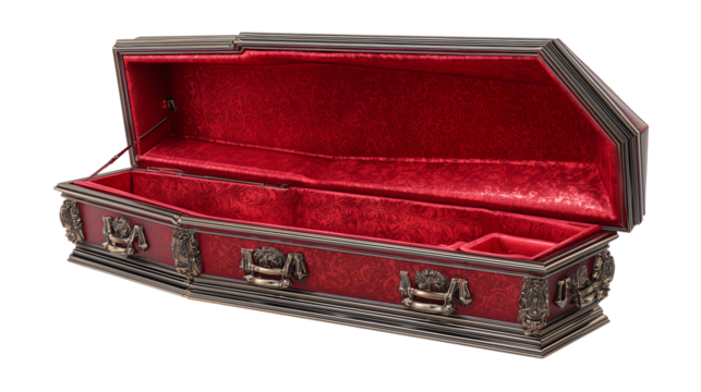 Vampire Coffin PNG Isolated Halloween Prop