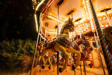 Enchanting Carousel at Turia Park, Valencia, Spain