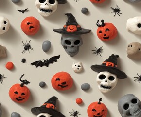 Fototapeta premium Halloween Clay Sculptures