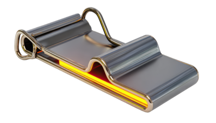 Metallic object with glowing inner core