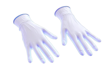 Pair of white protective gloves
