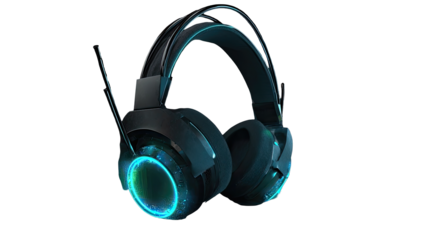 Gaming headset with glowing accents
