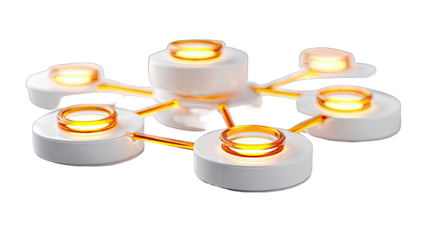 Abstract network design, glowing circles