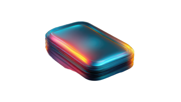 Abstract, vibrant, 3D rectangular object