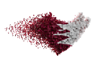 Abstract digital representation of the Bahraini flag