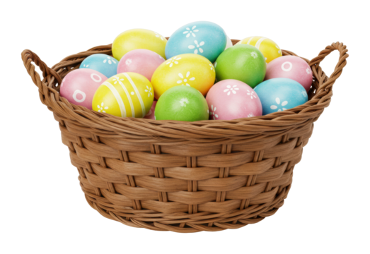 Easter egg hunt celebration backyard decorative eggs springtime festive spirit. Cut out PNG - Powered by Adobe